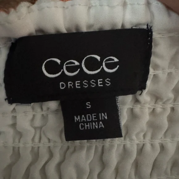 CeCe Women’s Dress with Blue and Orange Floral Pattern - Picture 6 of 6